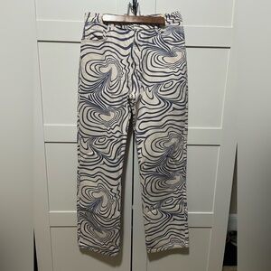 Zara printed straight leg high rise